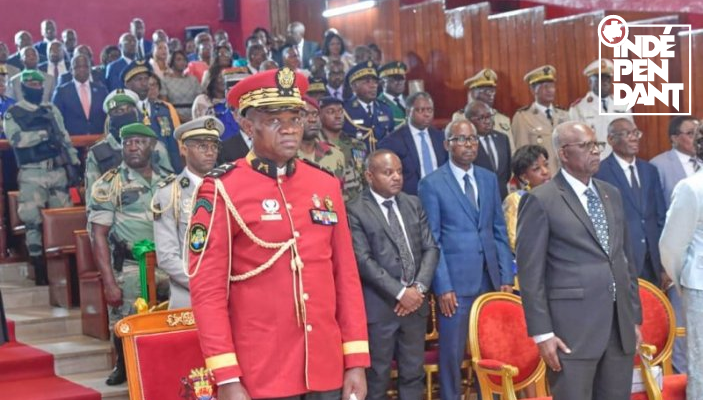 Brice Clotaire Oligui Nguema à l’installation du premier président de la Cour des comptes