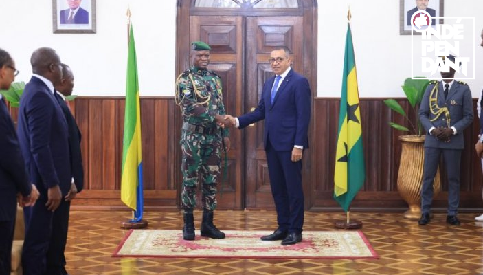 Brice Clotaire Oligui Nguema en visite de travail à Sao-Tomé et Principe